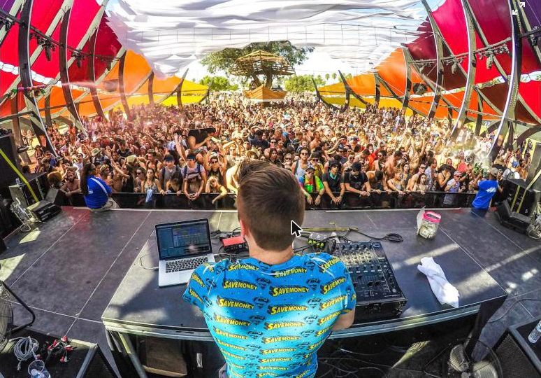 Crowd at a daytime electronic music festival