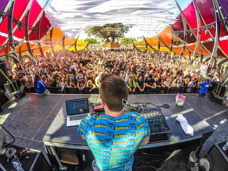 Crowd at a daytime electronic music festival