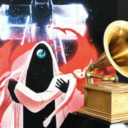 Justice accepting their Grammy award for "Neverender"